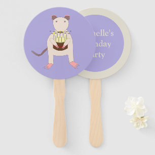 Leque Rato Siamês com Partido Personalizado do Bolo de A