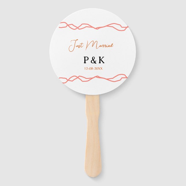 Leque Recem casados adicionar nome do casal data red vin (Frente)