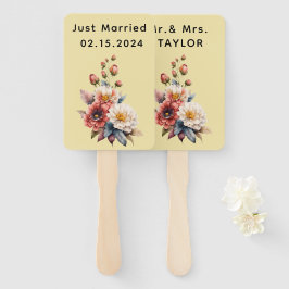 Leque Recem casados Sr. & Sra. | Monograma Floral de Cas
