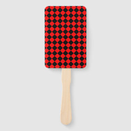 Leque Red Black Checker Diamond Pattern