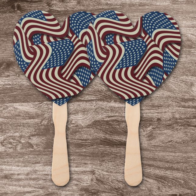 Leque Red & Blue Stars & Stripes Sinalizadores Americano (Criador carregado)