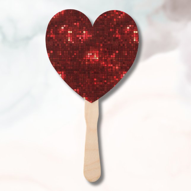 Leque Red Disco Style Squares Valentine Pattern (Criador carregado)