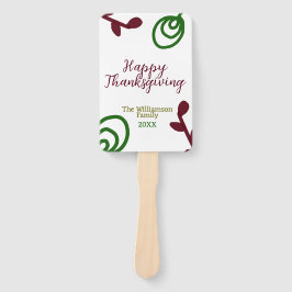 Leque Red green happy Thanksgiving floral leaf fall