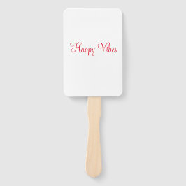 Leque Red Happy vibe simples caligrafia mínima