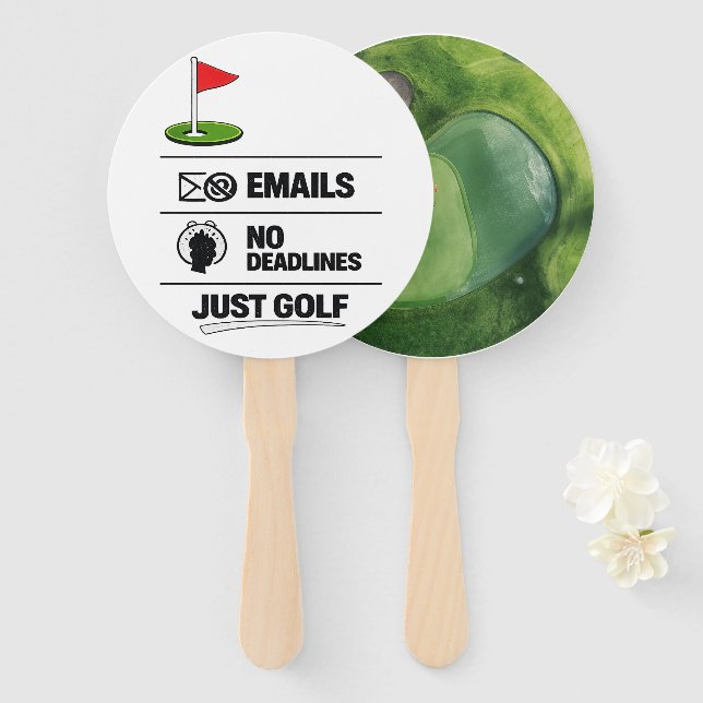 Leque Reforma engraçada de golfe Dizia golfe (Frente e Verso)