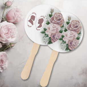 Leque Regency Bridgerton Pink Roses Cameo