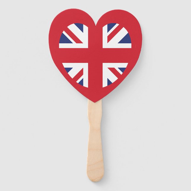 Leque Reino Unido Union Jack Flag Heart (Frente)