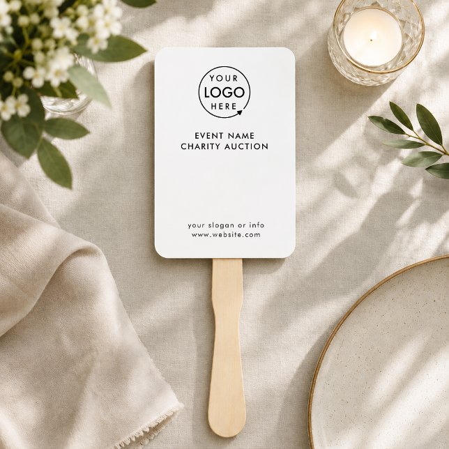Leque Remo de Leilão | Lance de Gala de Caridade Moderno (Company branded professional charity auction paddles for fundraiders & auction dinner bidding)