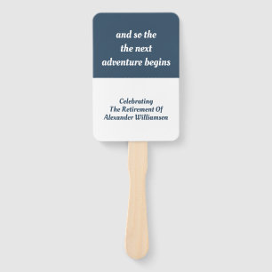 Leque Retirada Inspiração Citação Moderna Simples Azul