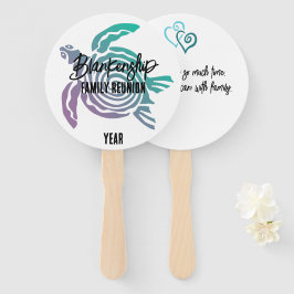 Leque Reunião da Família das Tartarugas Tribais Pastel G