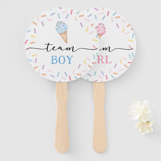 Leque Revelação de Menino ou Gênero de Garota do Icecrea (Frente e Verso)