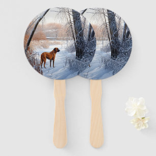 Leque Ridgeback da Rodésia Deixou nevar o Natal