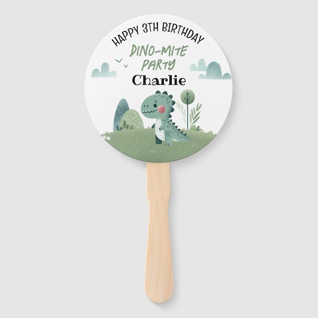 Leque Roarsome Dino Birthday  (Frente)