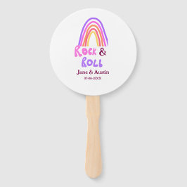 Leque Rock & roll wedding add couple name retro rainbow 
