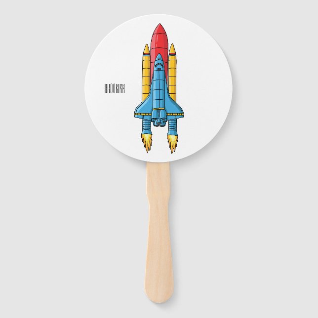 Leque Rocket ship cartoon illustration (Frente)