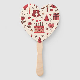 Leque Romantic Celebration Doodle Pattern