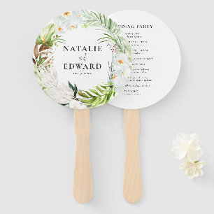 Leque Rosa, cerceta + casamento floral tropical da