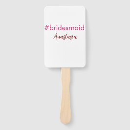 Leque Rosa claro de hashtag Bridesmaid adiciona nome tri