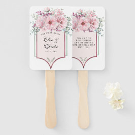 Leque Rosa de Botânico Dourado Floral e Eucalyptus Weddi
