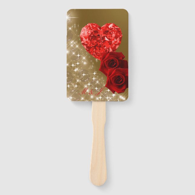 Leque Rosa de Diamante Vermelho Personalizado Conjunto d (Frente)