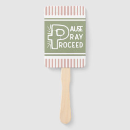 Leque Rosa e verde Pausa Reze em Cristão