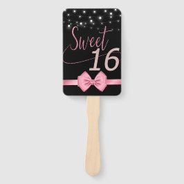 Leque Rosa moderno elegante chic doce, 16 fãs de mão