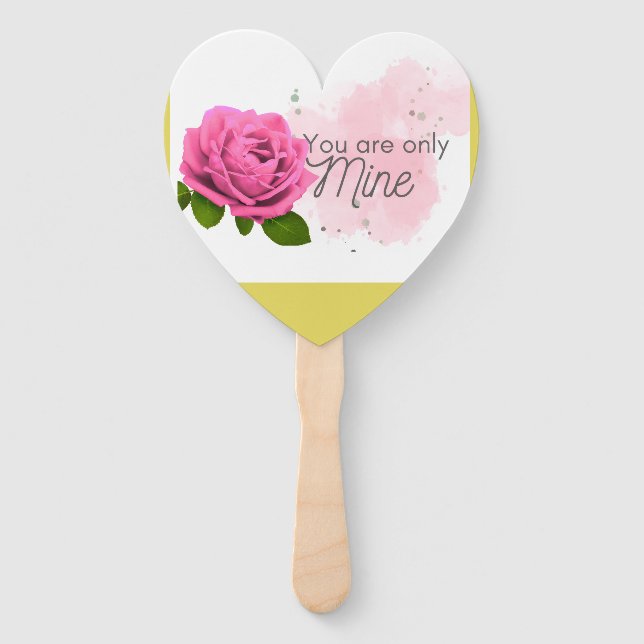 Leque Rosa rosa com texto  (Frente)