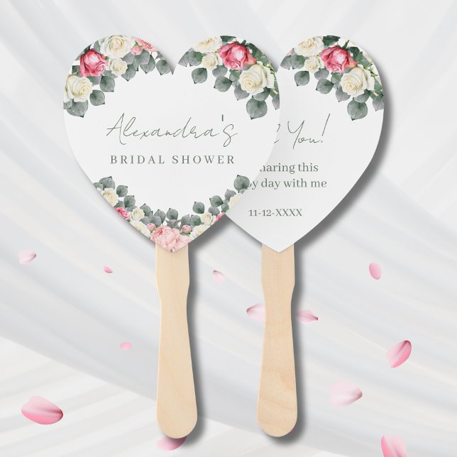 Leque Rosa Vintage Garden Chá de panela Obrigado (Criador carregado)