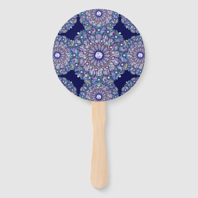 Leque Rosace Azul (Verso)