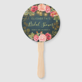 Leque Rosas chic floral chá de panela bem-vindo