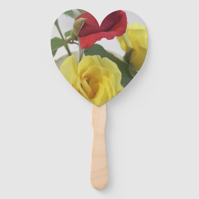 Leque Rosas de amor e Ventilador branco reconstituído (Frente)