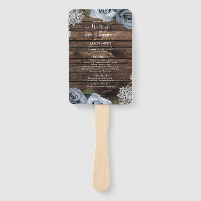 Leque Rosas Florais Dusty Casamento Rústico de Locais de (Frente)