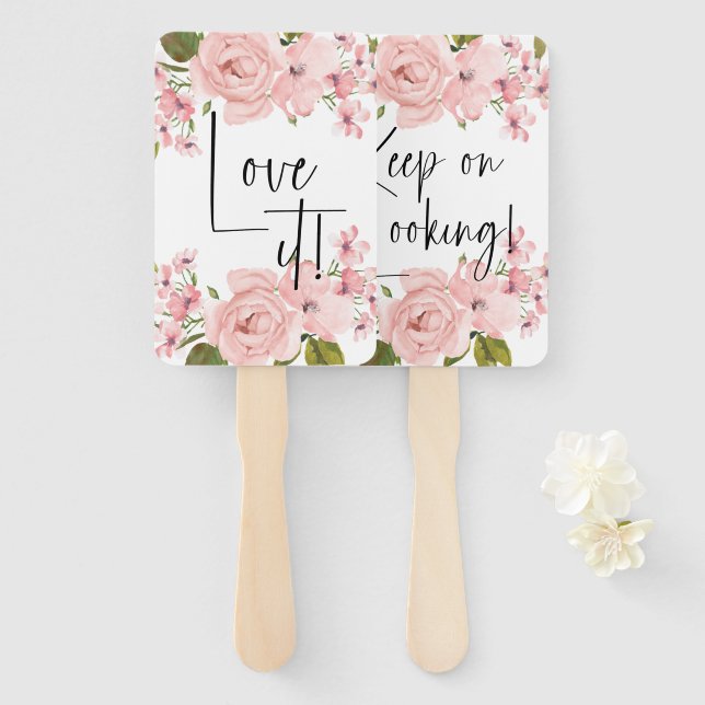 Leque Rosas Rosa Esbranquiçadas Floral Dizem Sim Ao Vest (Frente e Verso)