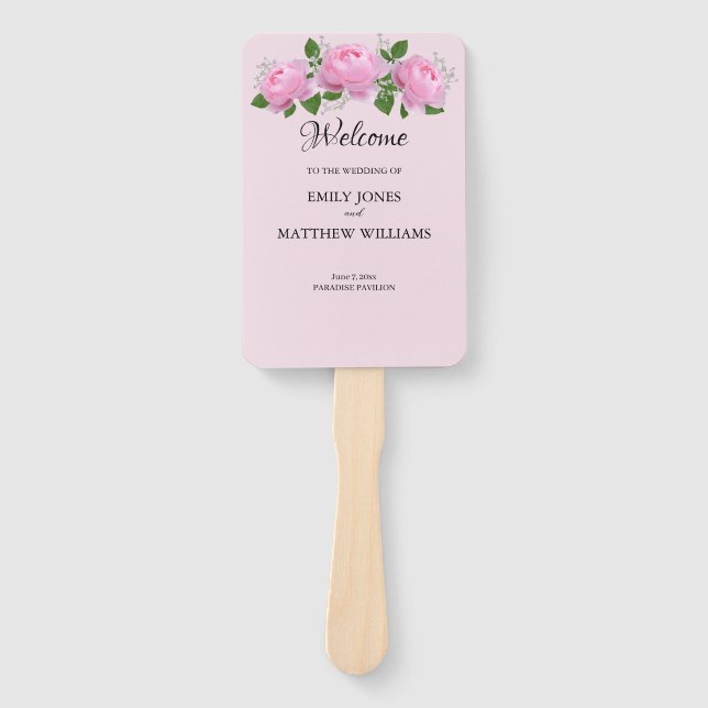 Leque Rosas Rosa Fragrantes, Programa de Casamento (Frente)