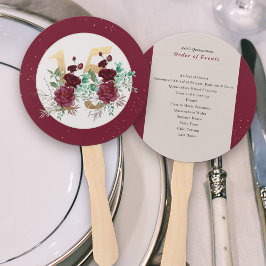 Leque Rosas vermelhas de Quinceanera Ordem dos Acontecim