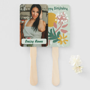 Leque Rostos Florais De Aniversário Personalizados