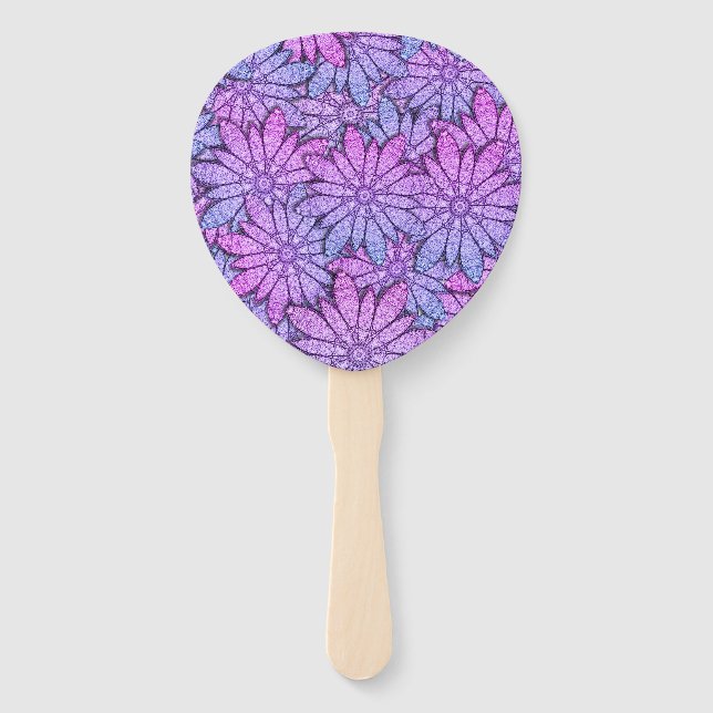 Leque Roxo Floral Único (Frente)