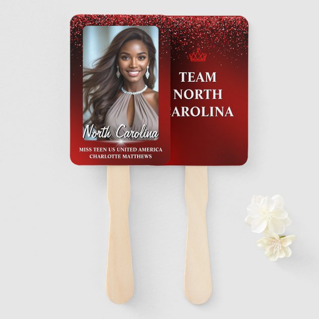 Leque Ruby Glimmer Pageant Wavers 10 Pack (Frente e Verso)