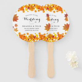 Leque Rustic Autumn Leaves Wedding