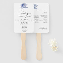 Leque rustic dusty blue roses and other flowers