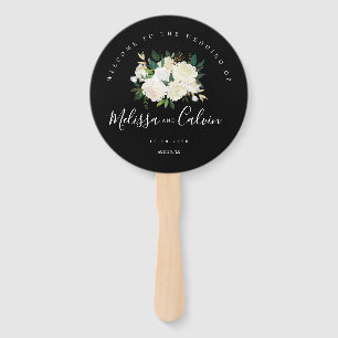Leque Rustic Elegance Floral Weding Wand Fan