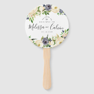 Leque Rustic Floral Wedding Wand Fan