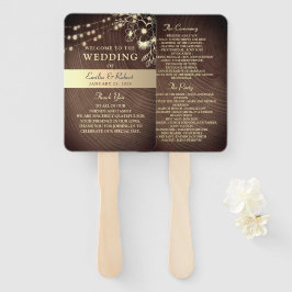 Leque Rustic String Lights Wedding Fan Program