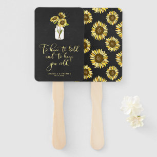 Leque Rústico Chalkboard Sunflower em Mason Jar Wedding