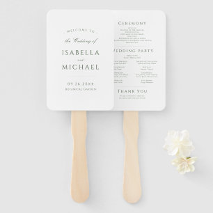 Leque Sage Green Modern Classy Wedding Program