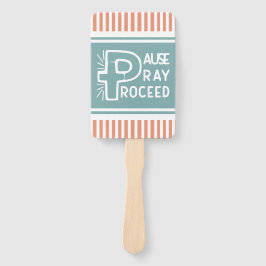 Leque salmão e azul-névoa Pausar Reze em Cristão