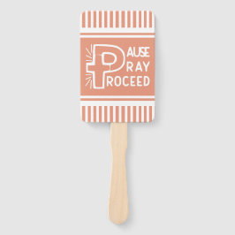 Leque salmão laranja Pausar Reze em Cristão