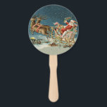 Leque Santa Claus Christmas Antique Sleigh Reindeer<br><div class="desc">Papais noeis de Natal no seu trenó - Esta imagem é de um antigo cartão de Natal antigo dos anos 1800. Mostra papais noeis no trenó na véspera de Natal,  com suas renas e brinquedos!</div>