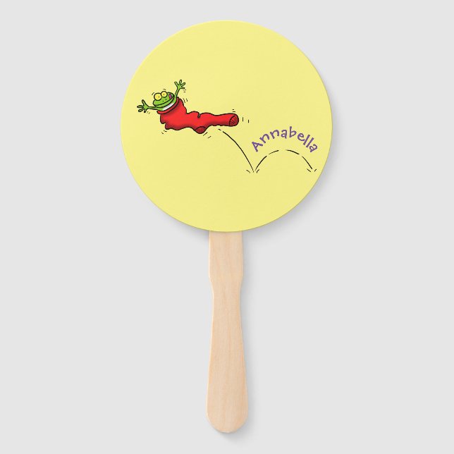 Leque Sapo bonito em um desenho de salto em meia vermelh (Frente)