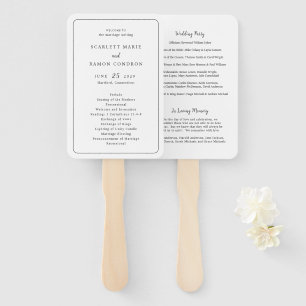 Leque Scarlett Border Elegant Wedding Program